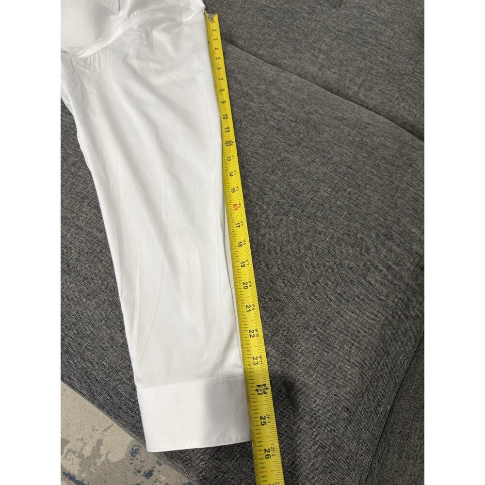 Van Heusen Stretch White Solid Button Up Dress Shirt Tall Fit 18.5 35/36 - Picture 10 of 11